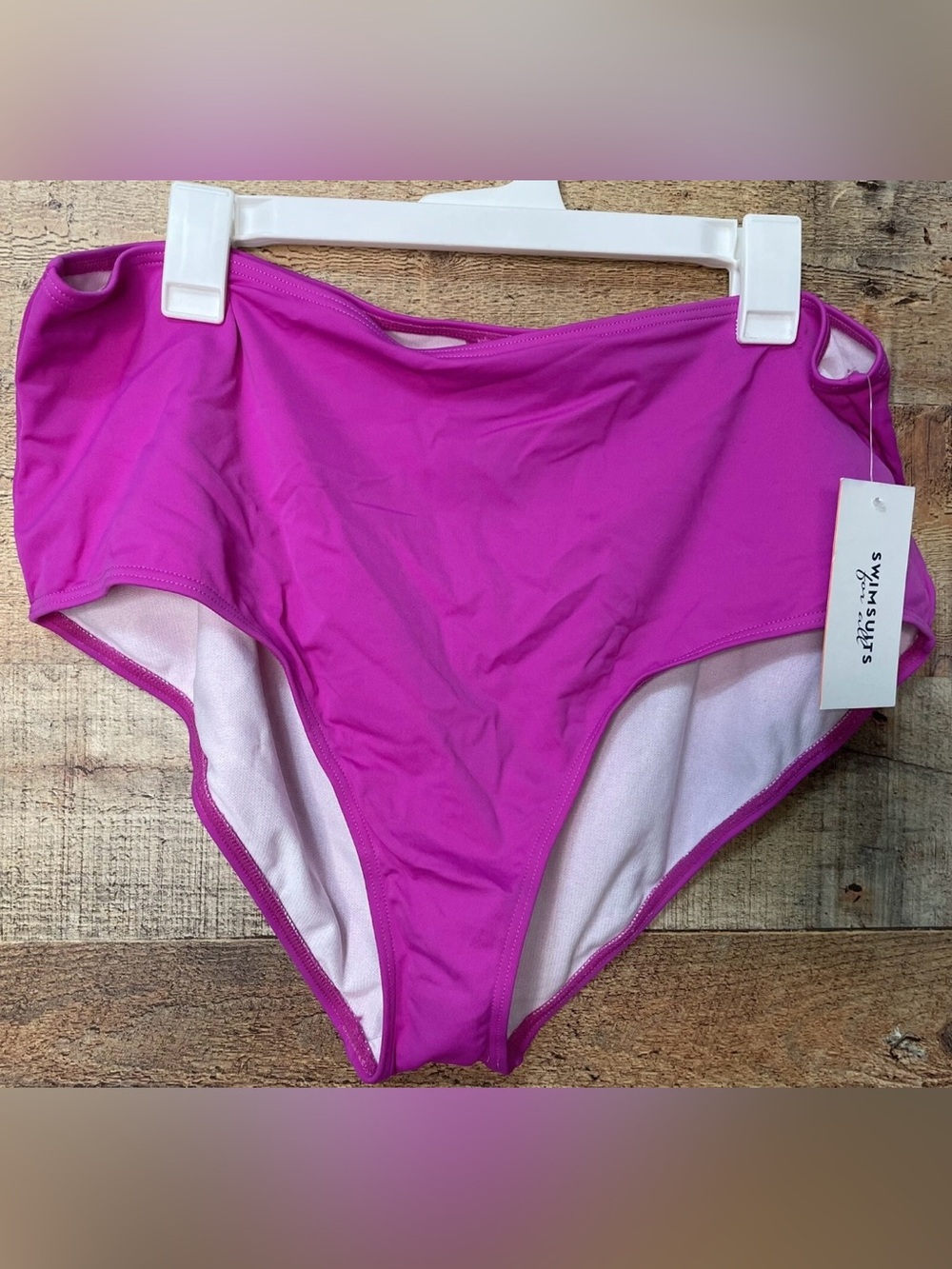 Swimsuits For All Womens Bikini Bottom 22 Plus Size Fuchsia Purple NEW With Tags